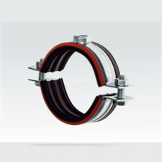 Хомут сантехнический крепежный трубный стальной оцинкованный с резиновой прокладкой 38х32 мм