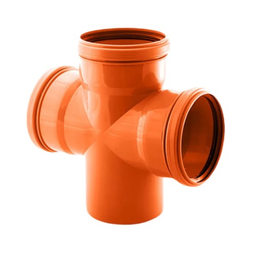 Крестовина PP-B одноплоскостная коричневая Дн 110-110-110 87гр б/нап в/к VALFEX в Нижнем Новгороде