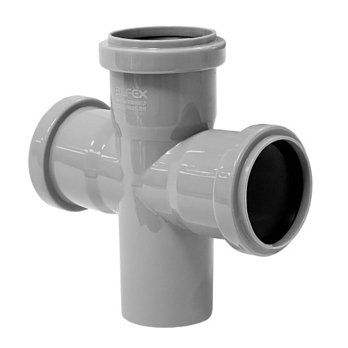 Крестовина PP-H одноплоскостная серый Дн 50-50-50 87гр б/нап в/к VALFEX в Нижнем Новгороде