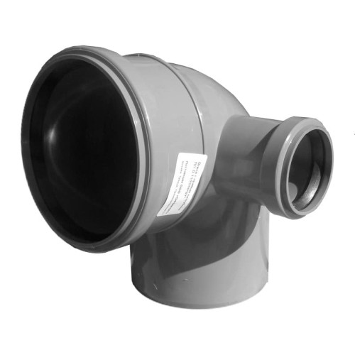 Отвод канализационный PP-H с выходом левый серый Дн 110-50 45гр б/нап в/к RTP (РосТурПласт) в Нижнем Новгороде