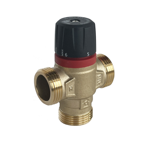 Клапан смесительный латунный термостатический с боковым смешиванием и наружной резьбой для систем отопления 1,0 МПа RVM Rommer 25 мм 1" в Нижнем Новгороде