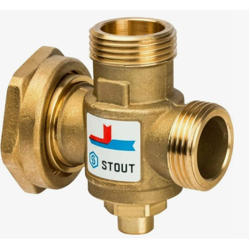 Клапан смесительный латунный термостатический с внутренней-наружной резьбой 1,0 МПа SVM-0050 STOUT 25 мм 1" в Нижнем Новгороде