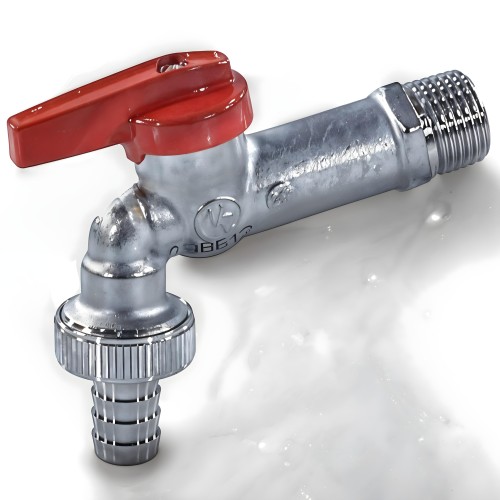 Кран водоразборный латунный стандартнопроходной с ручкой-бабочкой НР-штуцер Ру 10,5 R619 Giacomini 15 мм 1/2" в Нижнем Новгороде