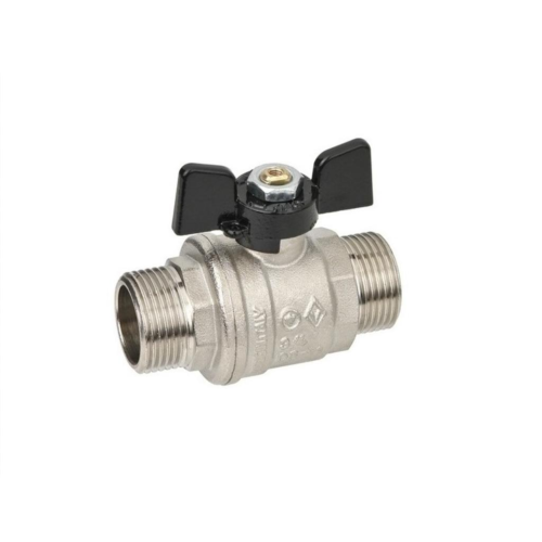 Кран запорный латунный полнопроходной с ручкой-бабочкой НР Ру 64 Bugatti 327 Bugatti 15 мм 1/2" в Нижнем Новгороде