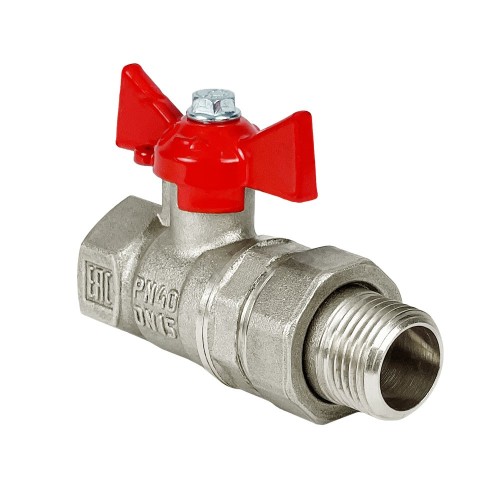 Кран шаровый латунный переходный стандартнопроходной с ручкой-бабочкой ВР-американка Ру 42 R259D Giacomini 15х87 мм 3/4" в Нижнем Новгороде