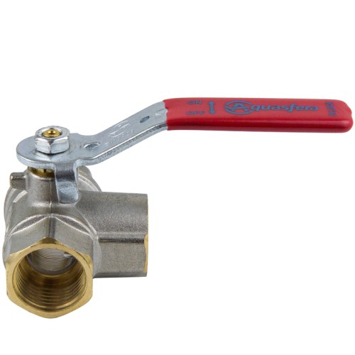 Кран запорный латунный трехходовой стандартнопроходной с ручкой-рычагом ВР (ВН) Ру 25 Ideal 128 Itap 20 мм 3/4" в Нижнем Новгороде