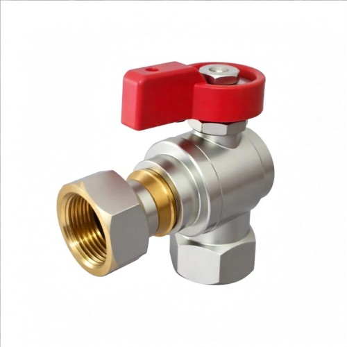 Кран шаровый латунный угловой полнопроходной с ручкой-флажком НР-накидная гайка Ру 16 R780 Giacomini 15х65 мм 1/2" в Нижнем Новгороде