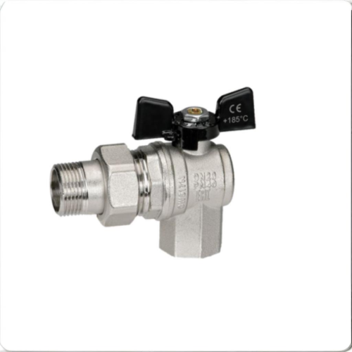 Кран шаровый латунный угловой полнопроходной с ручкой-бабочкой ВР-американка Ру 40 Bugatti 594 Bugatti 15 мм 1/2" в Нижнем Новгороде