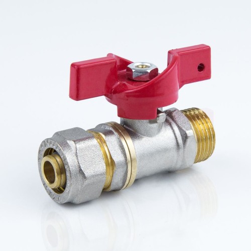 Кран запорный латунный полнопроходной с ручкой-бабочкой ВР-американка Ру 40 BVR-FR Ридан 15 мм 1/2" в Нижнем Новгороде