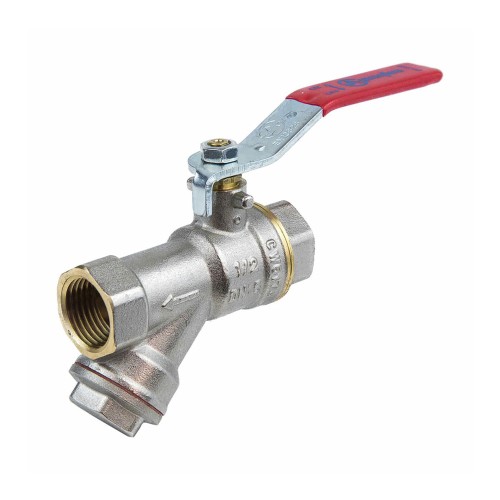 Кран запорный латунный с фильтром полнопроходной с ручкой-рычагом ВР (ВН) Ру 25 BV.631 MVI 20 мм 3/4" в Нижнем Новгороде