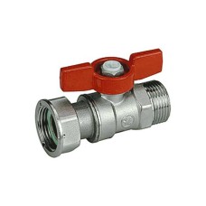 Кран запорный латунный стандартнопроходной с ручкой-бабочкой ВР-накидная гайка Ру 42 R251P Giacomini 15х68 мм 1/2"