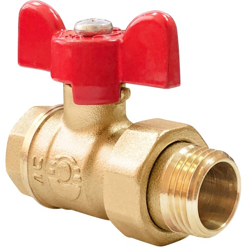 Кран запорный латунный стандартнопроходной с ручкой-бабочкой ВР-американка Ру 16 ПРАКТИК 132 ГАЛЛОП 15 мм 1/2" в Нижнем Новгороде