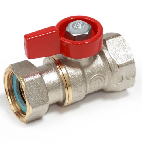 Кран запорный латунный стандартнопроходной с ручкой-флажком ВР-накидная гайка Ру 16 R251 Giacomini 15х68 мм 1/2" в Нижнем Новгороде