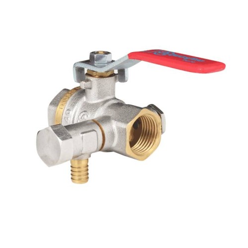 Кран запорный латунный с дренажем и воздухоотводчиком полнопроходной с ручкой-рычагом ВР (ВН) Ру 25 BV.630 MVI 15 мм 1/2" в Нижнем Новгороде