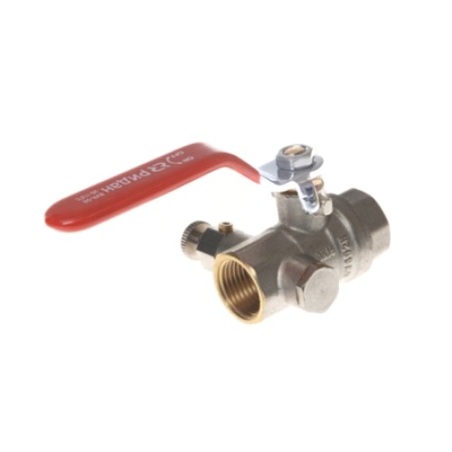 Кран латунный со спускником полнопроходной с ручкой-рычагом ВР (ВН) Ру 40 BVR-DR Ридан 15 мм 1/2" в Нижнем Новгороде