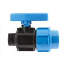 Компрессионный кран ПНД Дн 20-1/2" Ру-16 НР (НАР) Джилекс