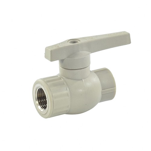 Кран полипропиленовый PP-R запорный прямой полнопроходной с внутренней пайкой серый ручка-рычаг Ру 25 Prime Pro Aqua 25 мм ГОСТ 32415-2013 в Нижнем Новгороде