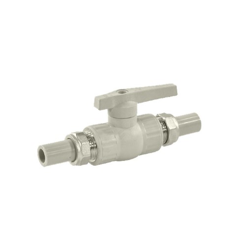 Кран полипропиленовый PP-R запорный прямой полнопроходной с внутренней пайкой серый ручка-рычаг Ру 25 VALFEX 32 мм 1 1/4" ГОСТ 32415-2013 в Нижнем Новгороде