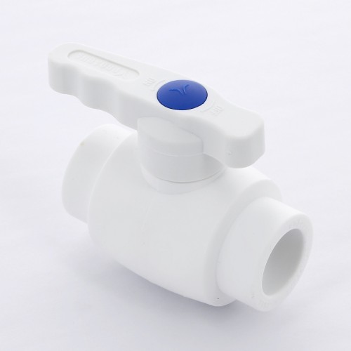 Кран полипропиленовый PP-R запорный прямой стандартнопроходной с внутренней пайкой белый ручка-рычаг Ру 25 VALFEX 25 мм ГОСТ 32415-2013 в Нижнем Новгороде