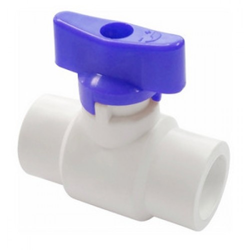 Кран полипропиленовый PP-R запорный прямой стандартнопроходной с внутренней пайкой синий ручка-бабочка Ру 25 RTP (РосТурПласт) 25 мм ГОСТ 32415-2013 в Нижнем Новгороде