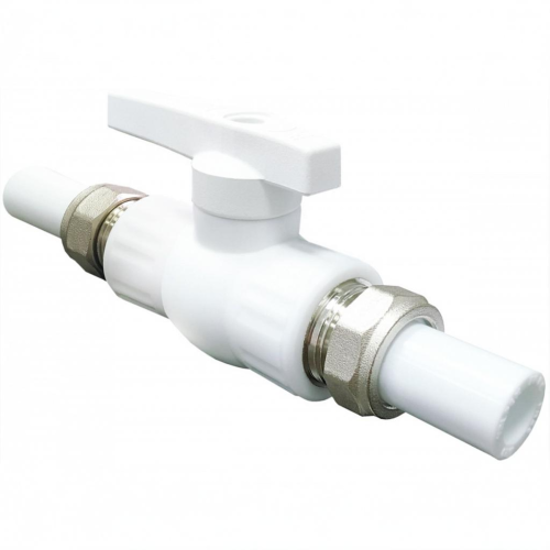 Кран полипропиленовый PP-R запорный прямой полнопроходной с внутренней пайкой белый ручка-рычаг Ру 25 VALFEX 25 мм ГОСТ 32415-2013 в Нижнем Новгороде