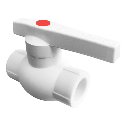 Кран полипропиленовый PP-R запорный прямой стандартнопроходной с внутренней пайкой белый ручка-рычаг Ру 10 Ultra Pro Aqua 50 мм ГОСТ 32415-2013 в Нижнем Новгороде