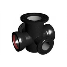 Крест с пожарной подставкой раструб-фланец ППКРФ ВЧШГ с ЦПП Ду 500-300