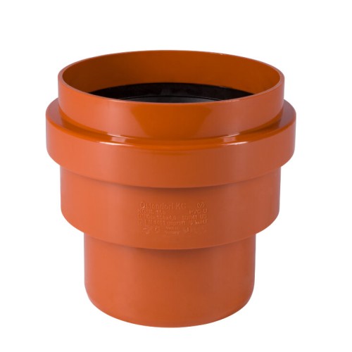 Переход НПВХ (ПВХ) Дн 110 коричневый безнапорный на гладкий конец керамической трубы Ostendorf KGUS в Нижнем Новгороде