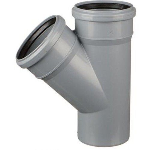 Тройник НПВХ (ПВХ) с раструбом серый Дн 110-110 45гр безнапорный в/к ТУ 6-49-33-92 Хемкор в Нижнем Новгороде