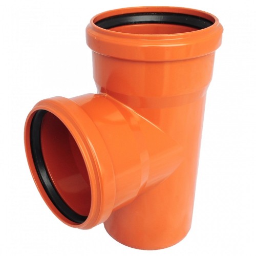 Тройник НПВХ (ПВХ) с раструбом Дн 160-110 87гр коричневый безнапорный в/к Ostendorf KGEA в Нижнем Новгороде