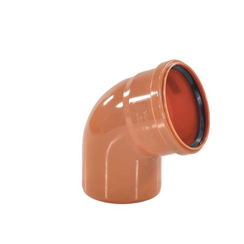 Отвод НПВХ (ПВХ) с раструбом Дн 250 87гр коричневый безнапорный в/к Ostendorf KGB в Нижнем Новгороде