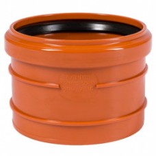 Муфта НПВХ (ПВХ) насадная Дн 160 безнапорная коричневая в/к п/клей Ostendorf KGAM