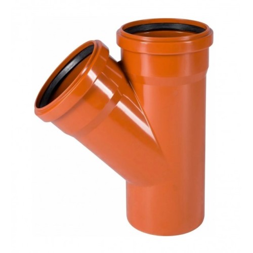 Тройник НПВХ (ПВХ) с раструбом Дн 160-160 45гр коричневый безнапорный в/к Ostendorf KGEA в Нижнем Новгороде