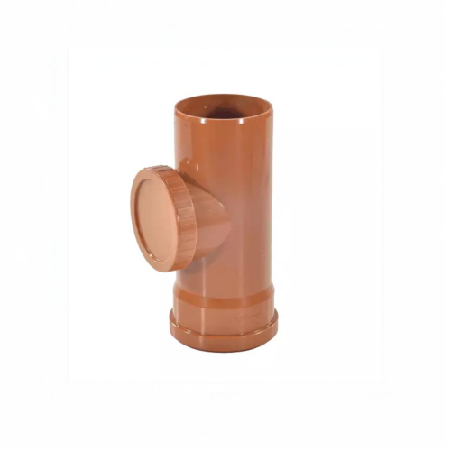 Ревизия НПВХ (ПВХ) коричневая Дн 400 безнапорная в комплекте с крышкой Ostendorf KGRE в Нижнем Новгороде