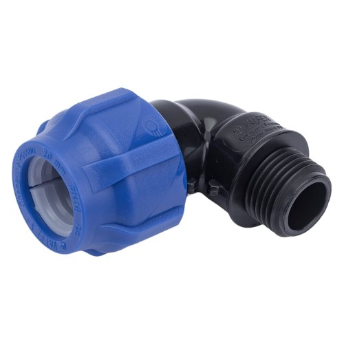 Отвод ПЭ компрессионный Дн 20-1/2" 90гр Ру-16 НР (НАР) RTP (РосТурПласт) в Нижнем Новгороде