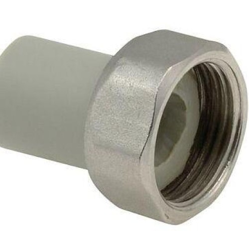 Штуцер PP-R серый с накидной гайкой Дн 20-3/4" Wavin Ekoplastik в Нижнем Новгороде