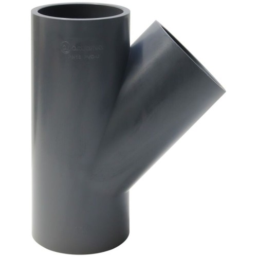 Тройник ПВХ клеевой Дн 110 45гр Ру-16 серый напорный Aquaviva в Нижнем Новгороде