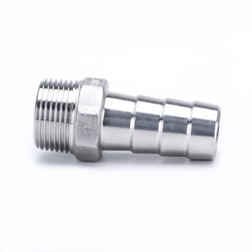 Штуцер нержавеющий под шланг елочка НР Ру 16 AISI 304 15 мм 1/2"