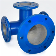 Тройник с пожарной подставкой фланцевый ППТФ Ду 250-250 (L=600-200) ВЧШГ с ЦПП цинк+AL ГОСТ ISO 2531-2012