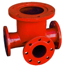 Тройник с пожарной подставкой фланцевый ППТФ стальной Ду 200-150 Ру-10 КЗПО