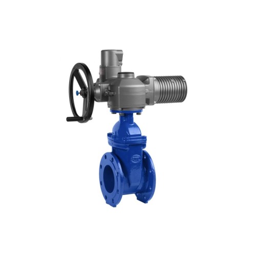 Задвижка чугунная фланцевая с электроприводом AUMA SA16.2 380В и обрезиненным клином KR12 500 мм в Нижнем Новгороде