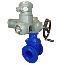 Задвижка чугунная фланцевая с электроприводом AUMA SA07.6 380В и обрезиненным клином KR12 50 мм